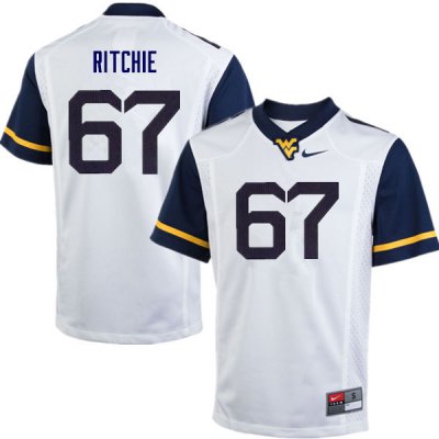 Men's West Virginia Mountaineers NCAA #67 Josh Ritchie White Authentic Nike Stitched College Football Jersey IO15H77ZV